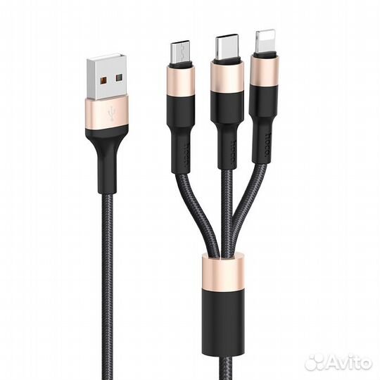 Кабель USB - Apple 8 pin, Type-C, micro Hoco X26