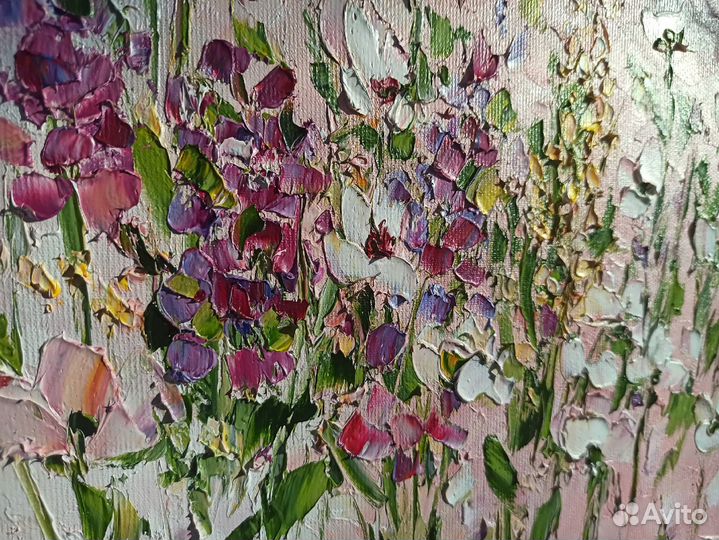 Цветы картина маслом 25х35 см