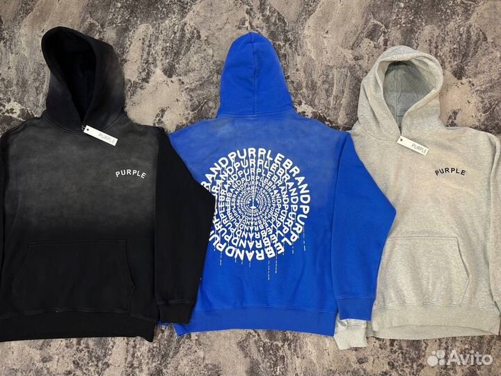 Худи purple brand черное