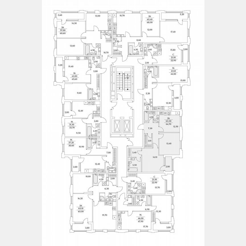 2-к. квартира, 34,3 м², 11/13 эт.