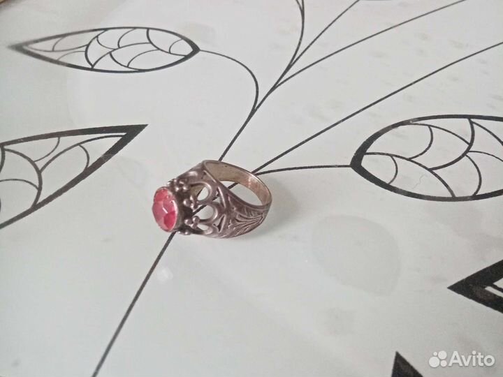 Кольцо серебро старинное 875 проба