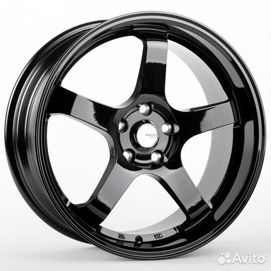 Диски 18 Advan 5X112 66,6 j8.5 ET35 чёрный глянец