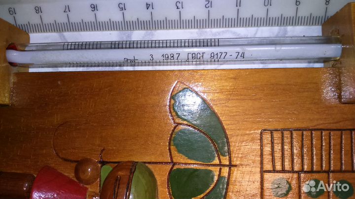Термометр комнатный СССР резьба по дереву