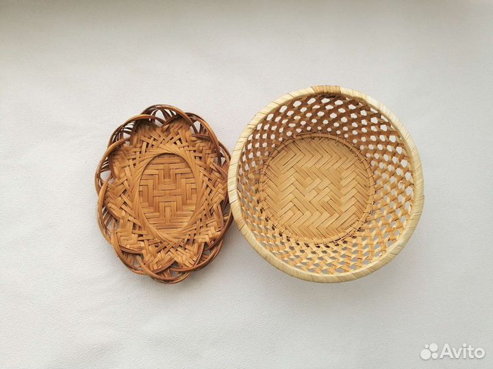 Корзинка плетенная натуральная 2 шт