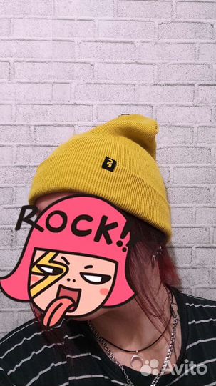 Шапка бини горчичная