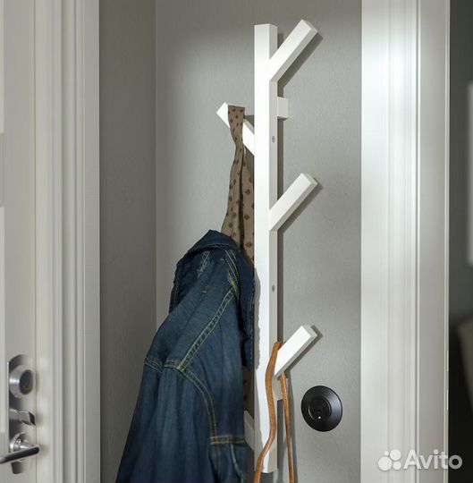 IKEA Tjusig вешалка настенная 78см белая