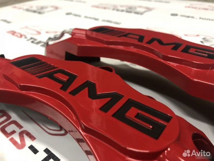 Накладки на суппорта AMG красные Mercedes амг