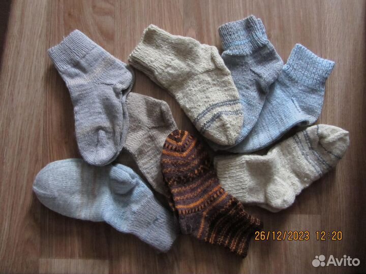 Носки шерстяные вязаные