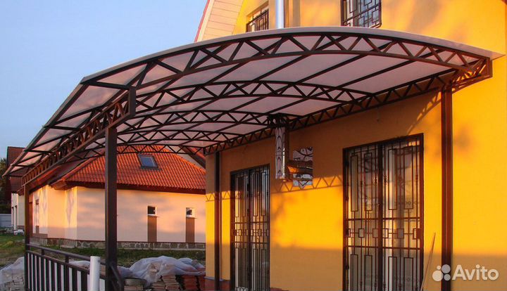 Навес перед гаражом