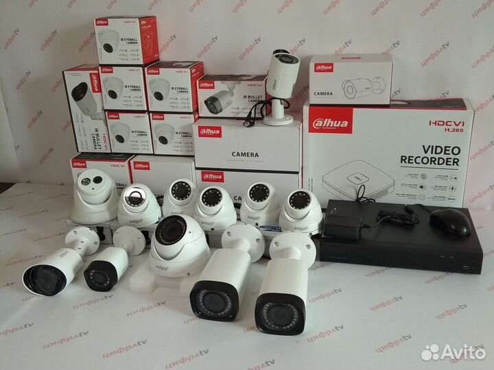12 камер видеонаблюдения Dahua с микрофоном