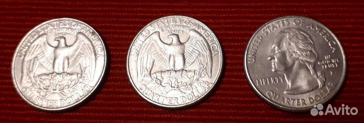 Четверть доллара 3 монеты