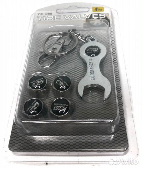 Колпачки на ниппеля - Mugen Power (с ключом/черный