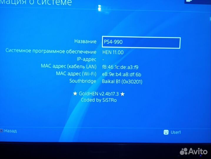 Sony playstation 4 pro, 11.00 gold hen