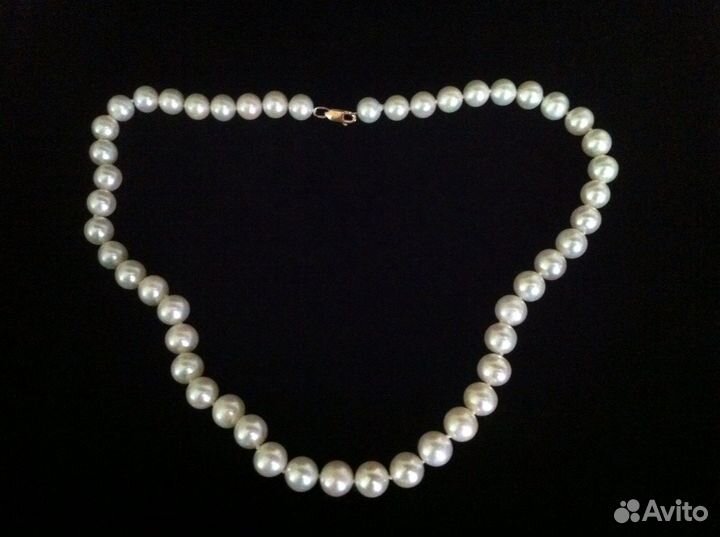 Бусы жемчуг золотой замок