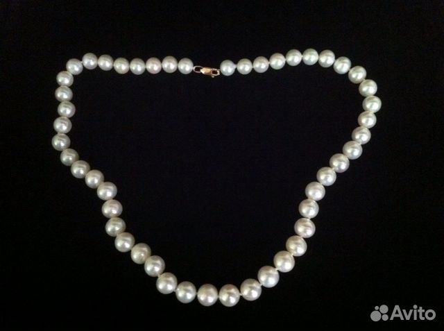 Бусы жемчуг золотой замок