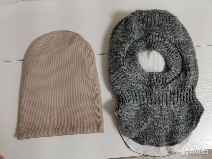 Шапка шлем 50 52 см+шапка демисезонная трикотажная