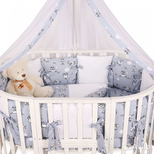 Бортик-подушки в кроватку Amarobaby 12 шт