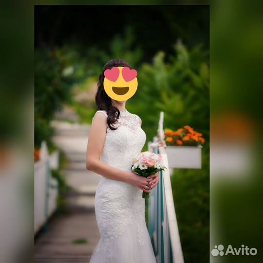 Свадебное платье 42 44 бу