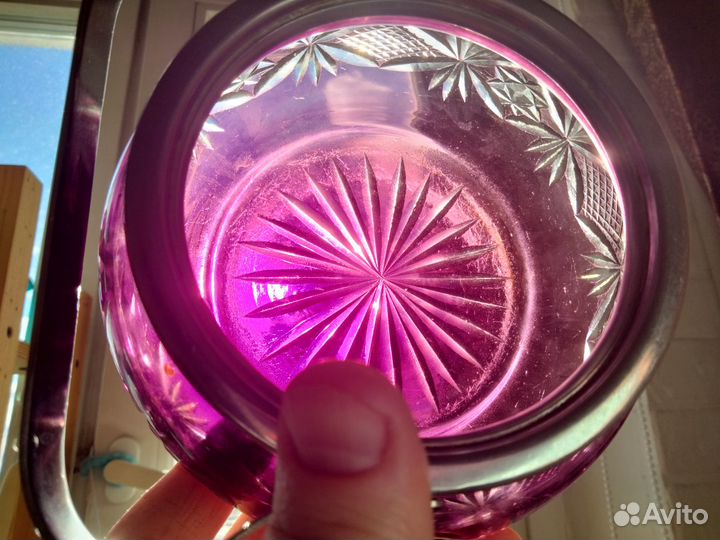 Цветное стекло винтаж СССР чайница