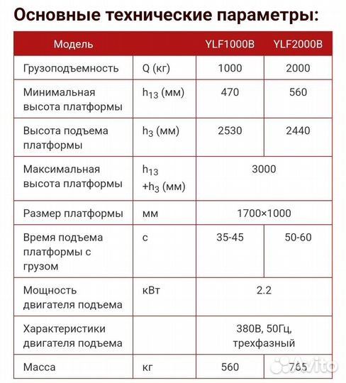 Подъемный стол Noblelift YLF1000B