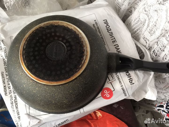 Сковородка-Казан чугунный с тефаль(б/у)