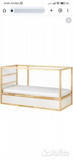 Кровать чердак IKEA Кюра с пологом