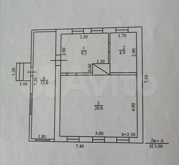 Дом 47,2 м² на участке 30 сот.