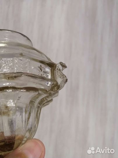 Старинная стеклянная лампадка 19 век