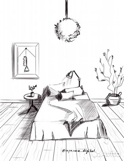 Интерьерный скетч