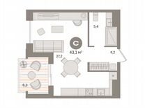 Квартира-студия, 43,1 м², 18/27 эт.
