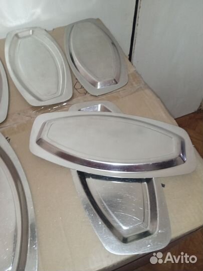 Тарелки овальные из нерж.12шт