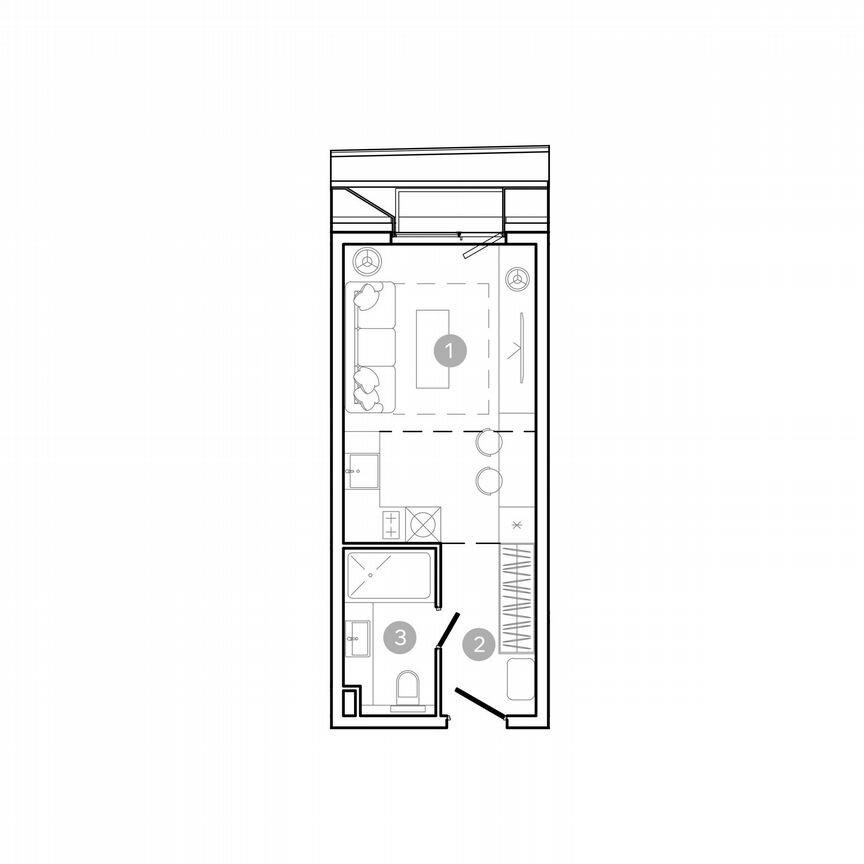 Квартира-студия, 23,7 м², 2/21 эт.