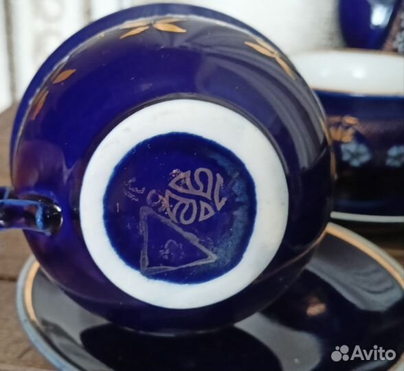 Кофейный сервиз кобальт СССР