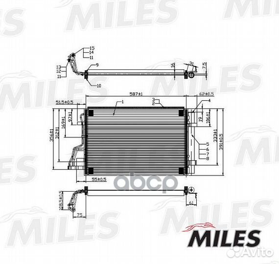 Конденсер hyundai elantra 1.6/2.0 06- accb009 M