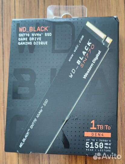 Ssd Western Digital WD black SN770 NVMe 1tb(Новый)