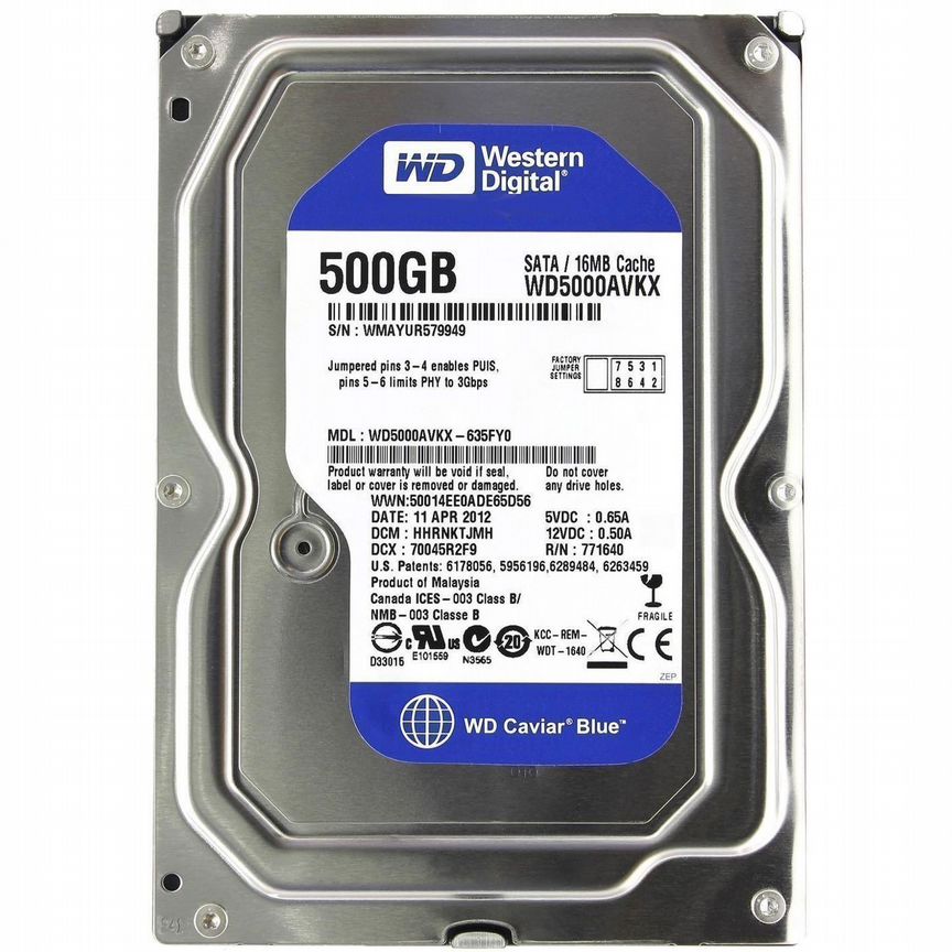 [WD5000AVKX] Жесткий Диск Wd 500gb Sata3.5 Wd5000avkx