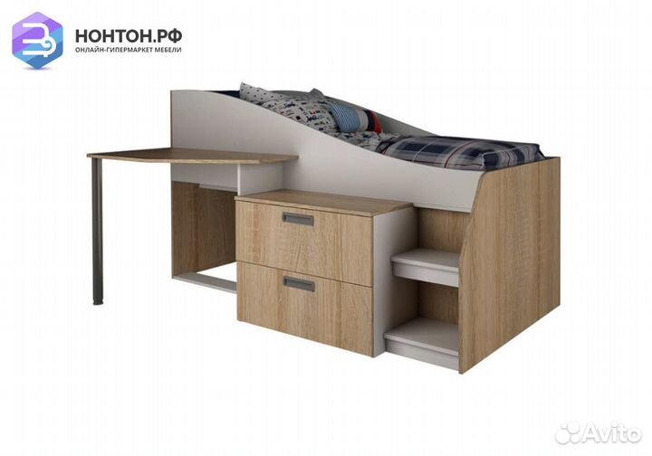 Кровать Скаут белый / дуб сонома