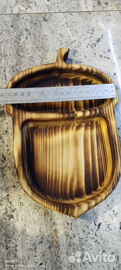 Менажница деревянная (тарелка для снеков)