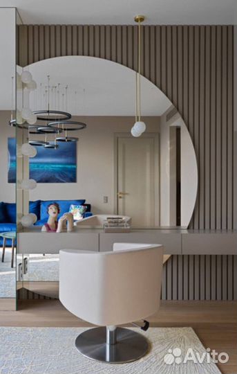 Интерьерные безрамные зеркала любой формы