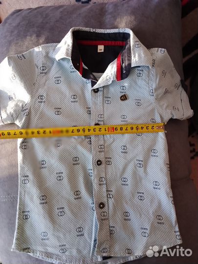 Рубашка на мальчика с коротким рукавом рост 98