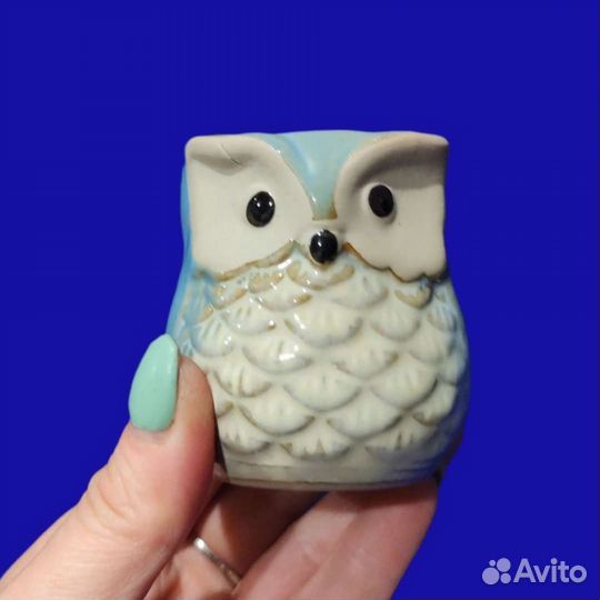 Горшок Сова филин ракушки керамический