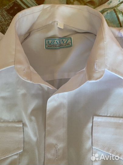 Рубашка для мальчика белая и голубая