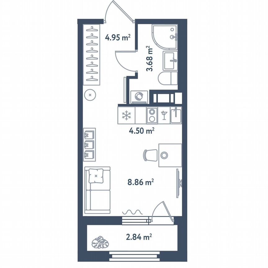 Квартира-студия, 23,4 м², 10/11 эт.