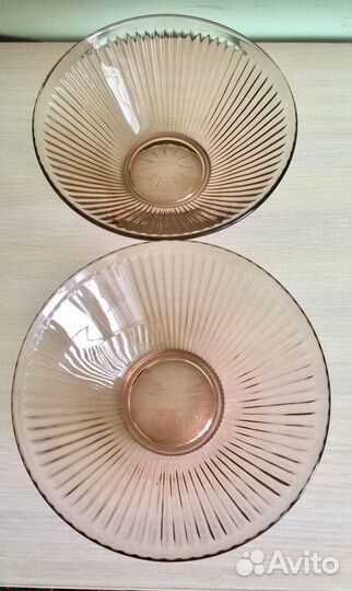 Салатник цветное стекло СССР