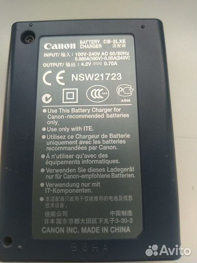 Зарядное для фото Canon с аккумулятором