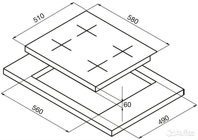 Стеклокерамическая панель Korting HK 62001 B