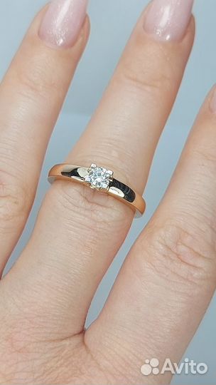 Кольцо с бриллиантом 0.25ct