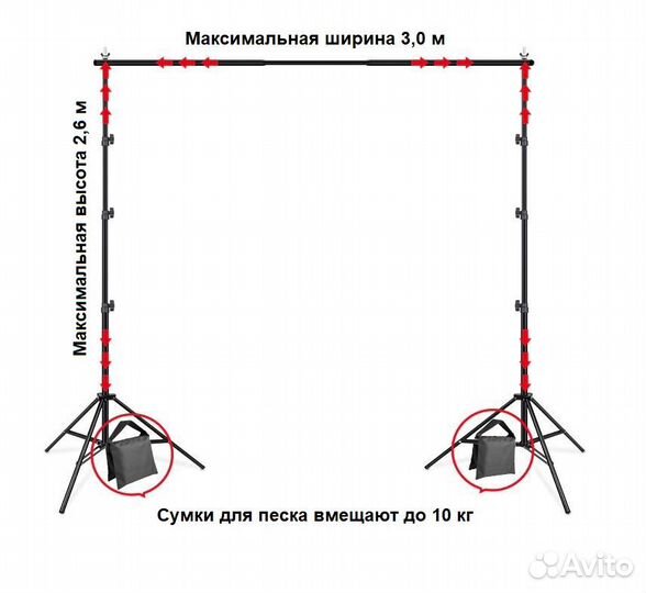 Стойка для фотофона 2,6*3,0 м