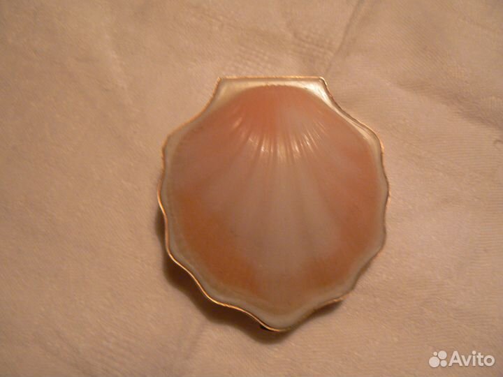 Пудреница зеркало серебряная 875 пробы