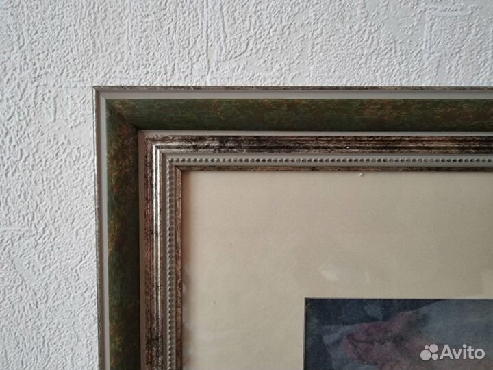 Картина с яблоком, пастель, 43х43см